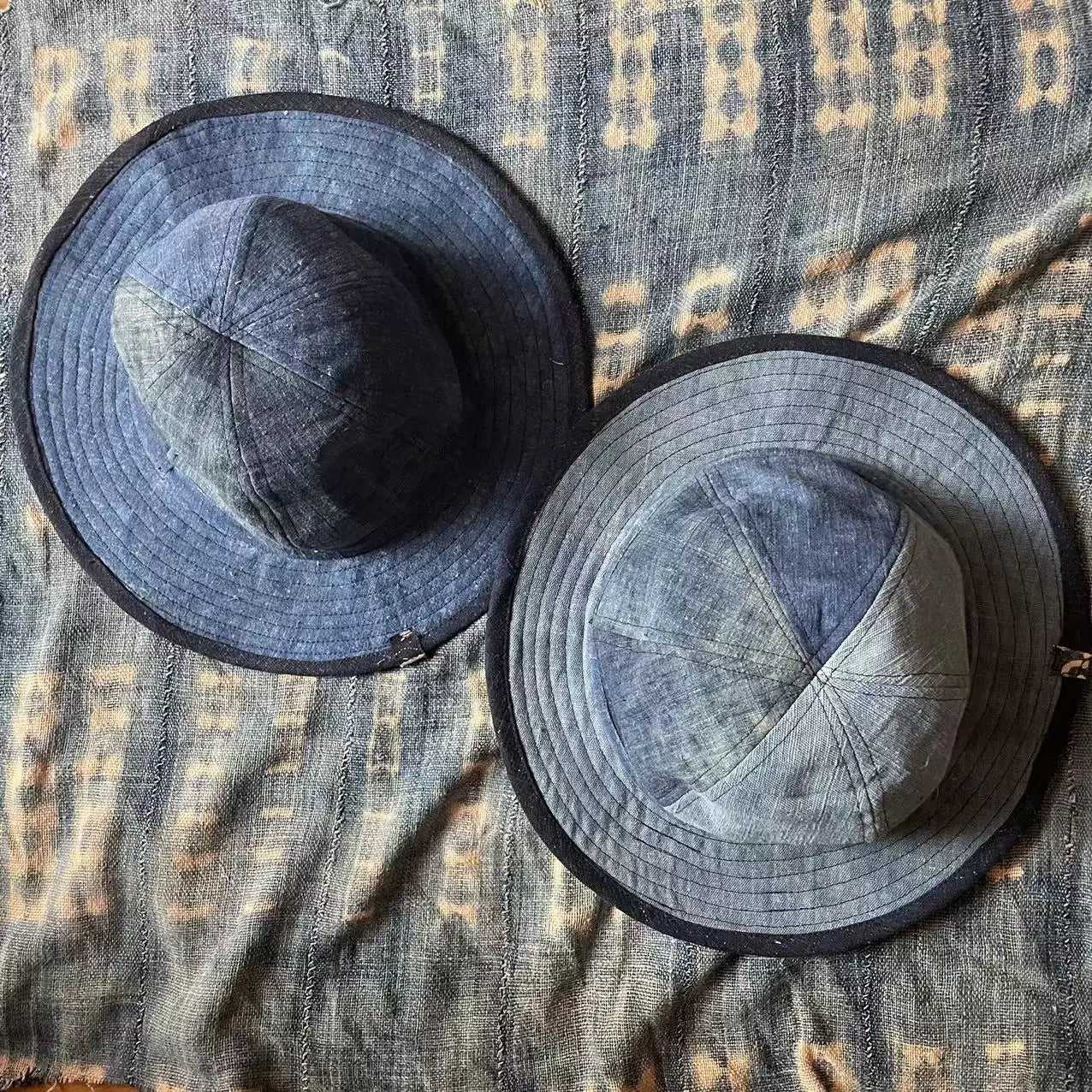 Indigo Dye Two-Tone Boro Hat