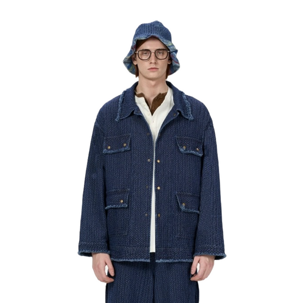KUON Random Stripe SASHIKO Blouson XL 刺子 Random Striped SASHIKO Blouson – KUON Tokyo