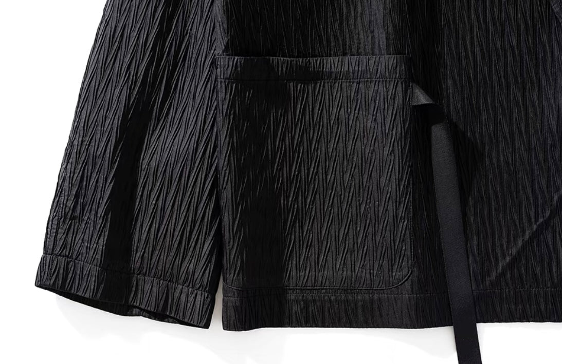 Black Strap Collar Noragi Jacket