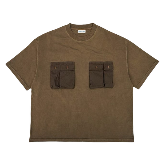 Walnut Extract Dye Four Pockets T-Shirt