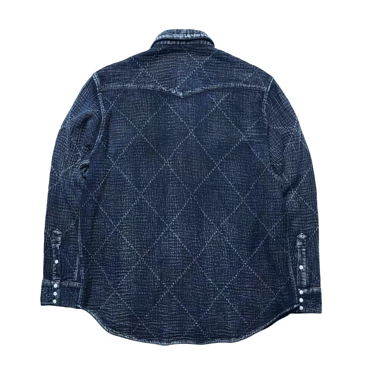 Indigo Dye Distressed Sashiko Western Shirt