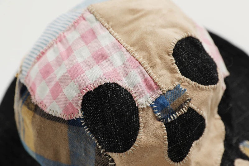 Skull Patchwork Sashiko Bucket Hat