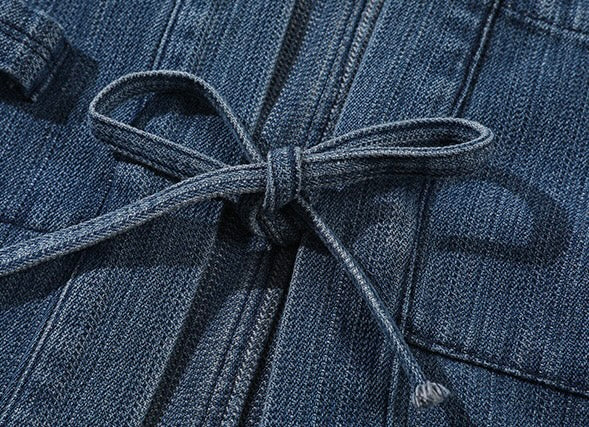 Blue Denim Strap Haori Jacket