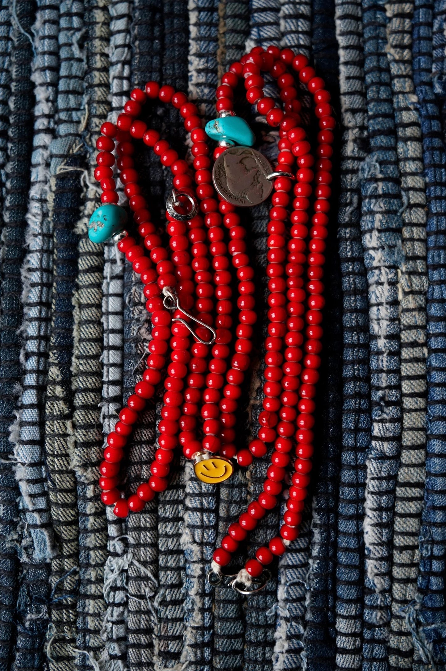 Red Glass Bead Necklace