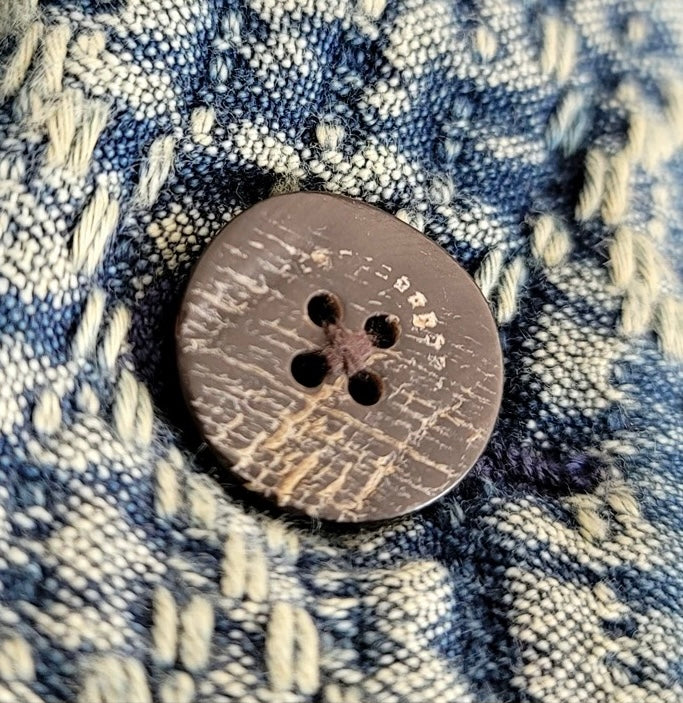 Indigo Dye Retro Sashiko Noragi Jacket