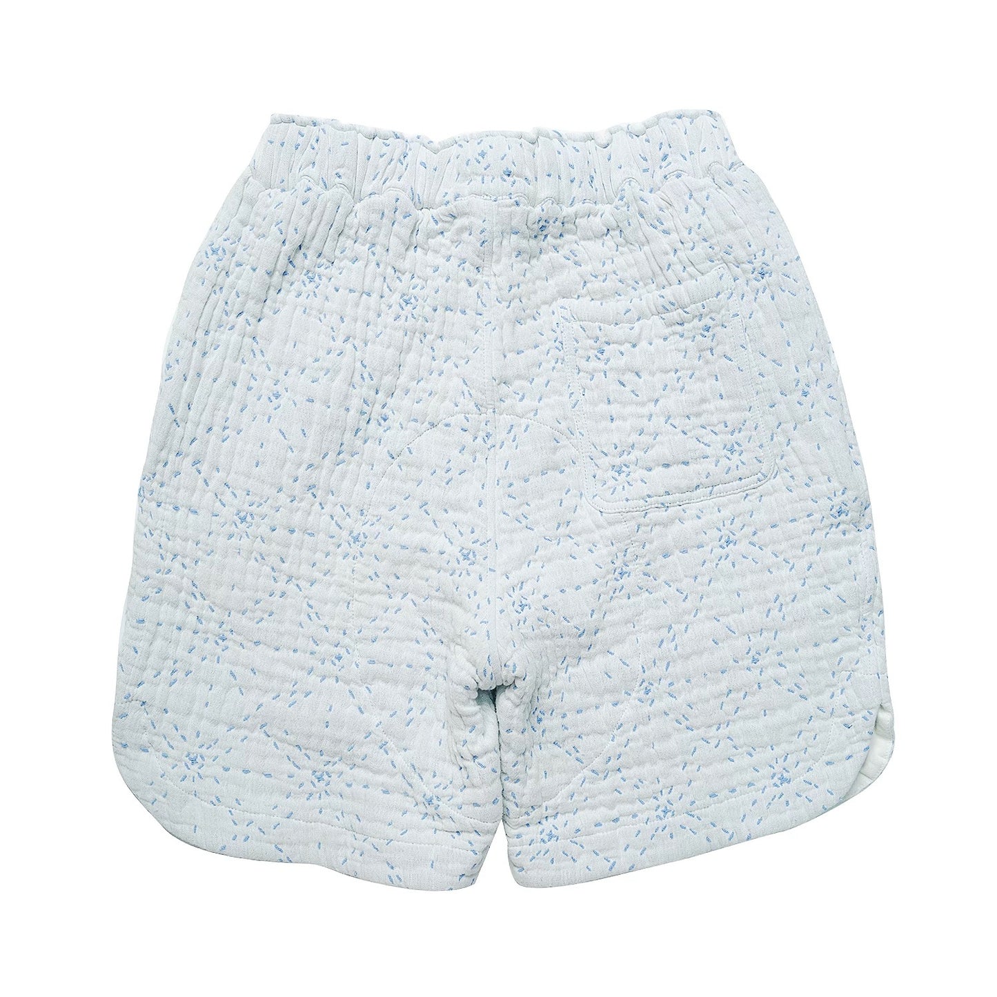 White Sashiko Starry Night E-Waist Shorts