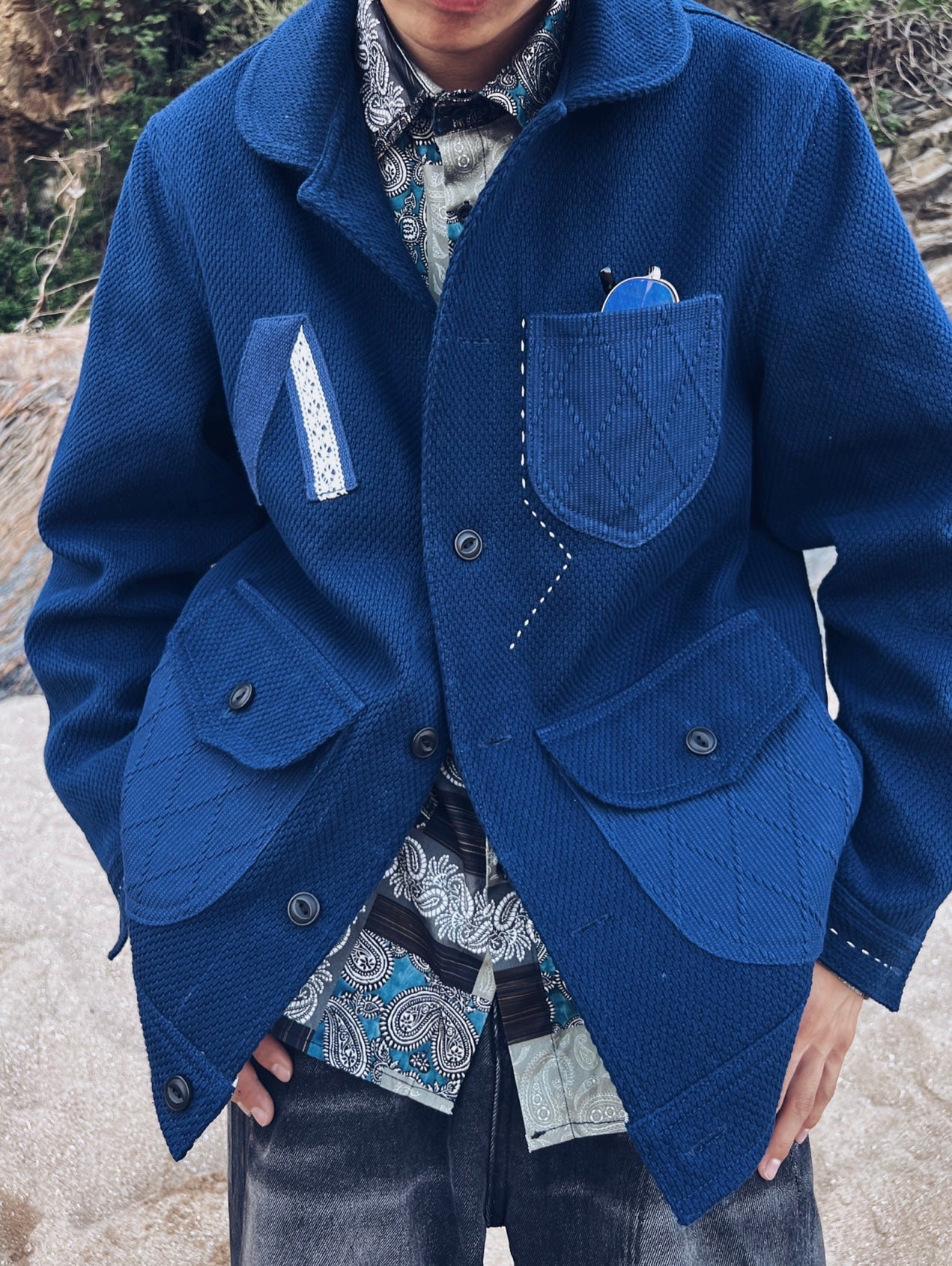 Indigo Dye Kendo Sashiko Jacket