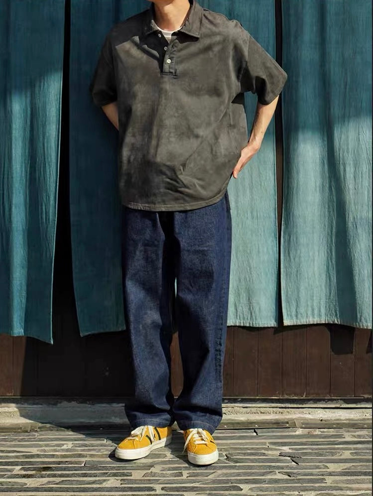 Botanical Cloud-Dye Oversized Polo