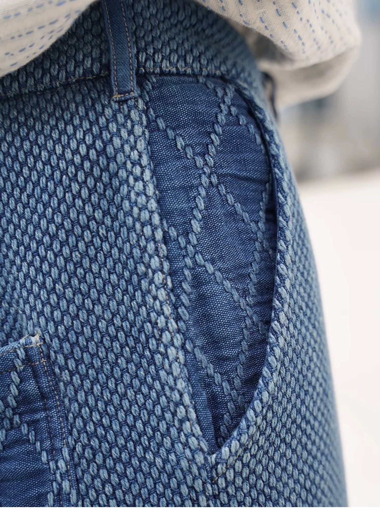 Indigo Dye Washed Kendo Pants