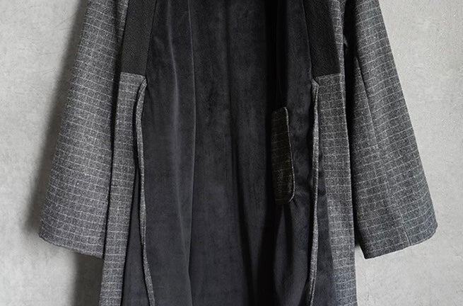 Checked Herringbone Noragi Coat