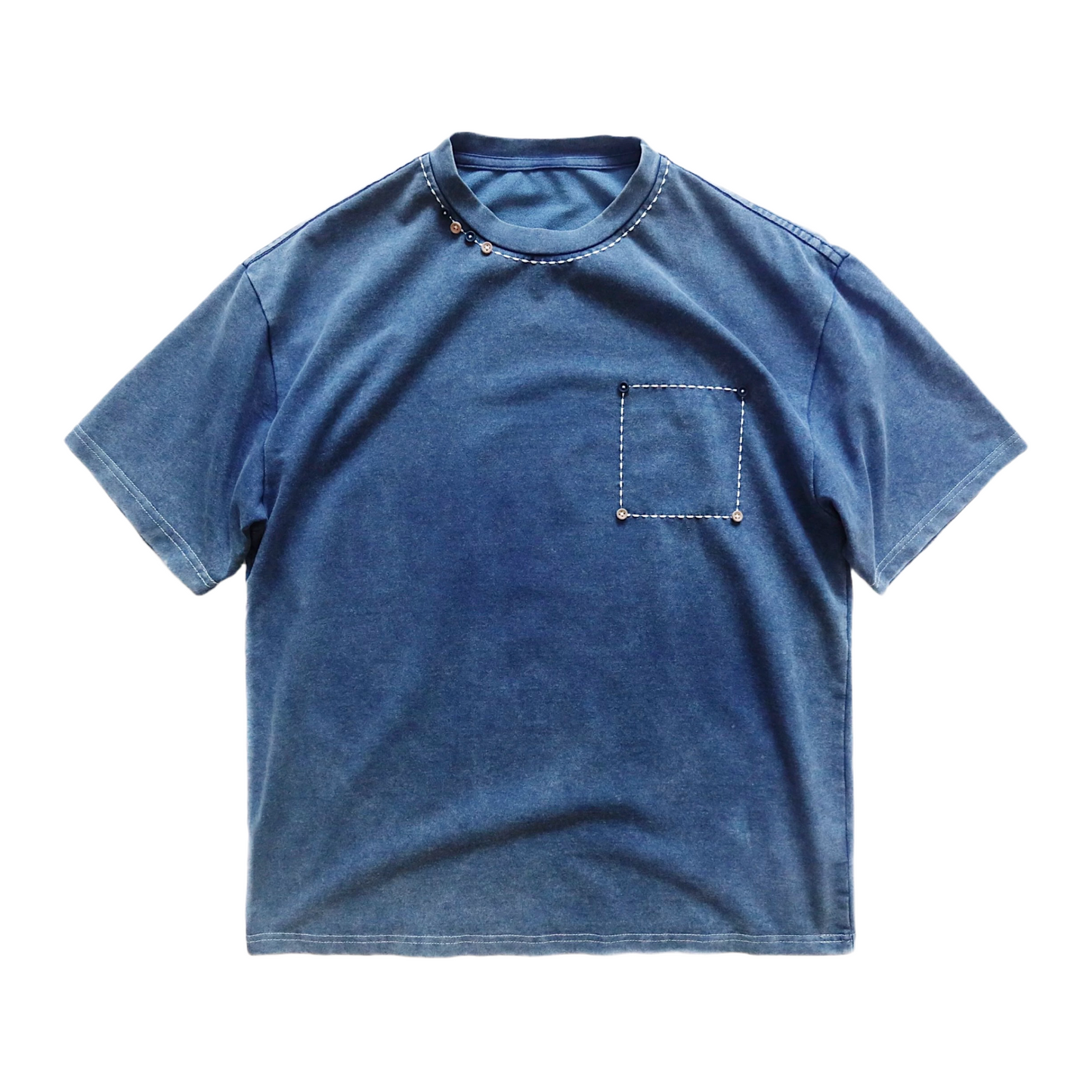 Indigo Dye Retro Sashiko T-Shirt