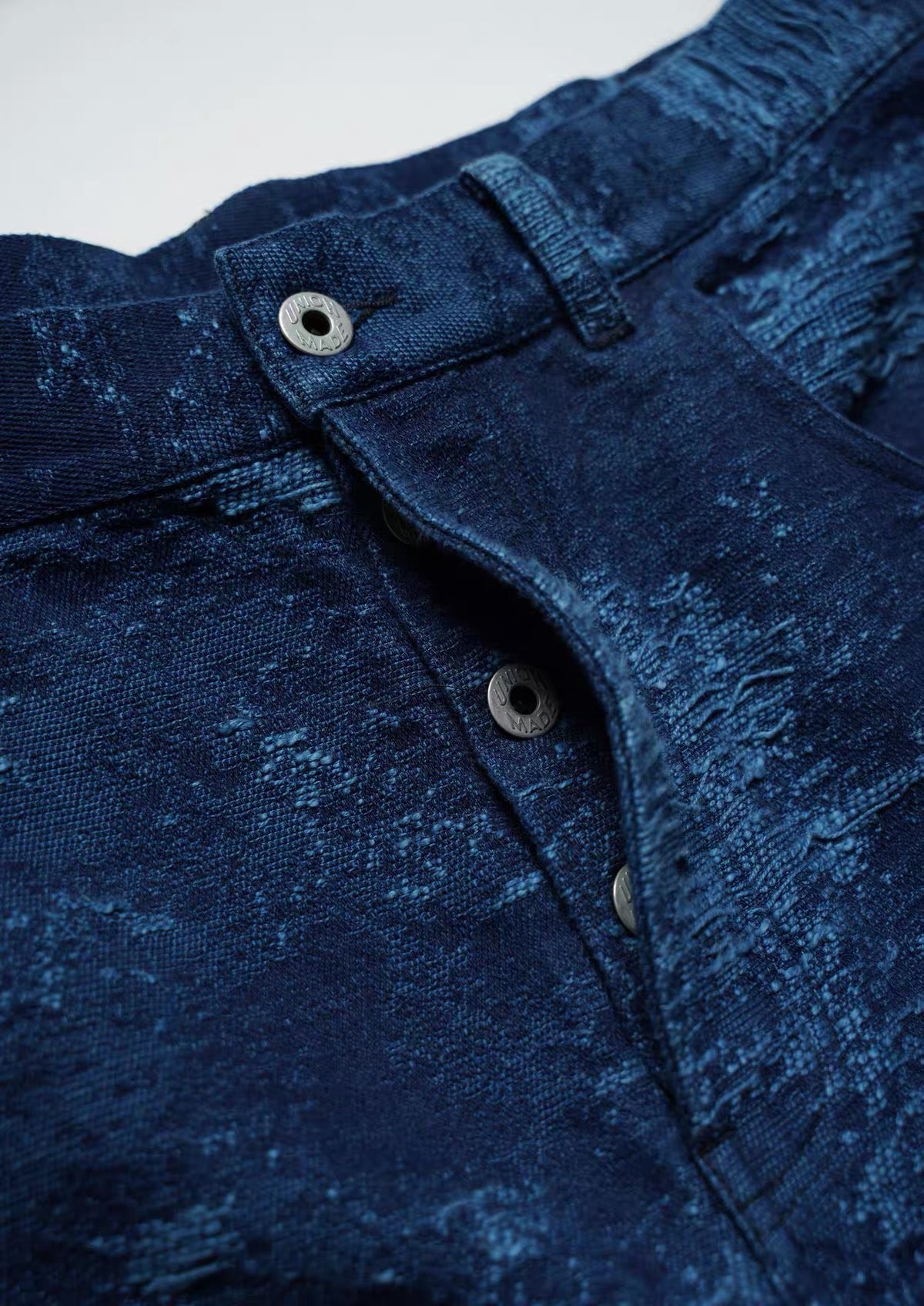 Indigo Boro Textured Patchwork Shorts