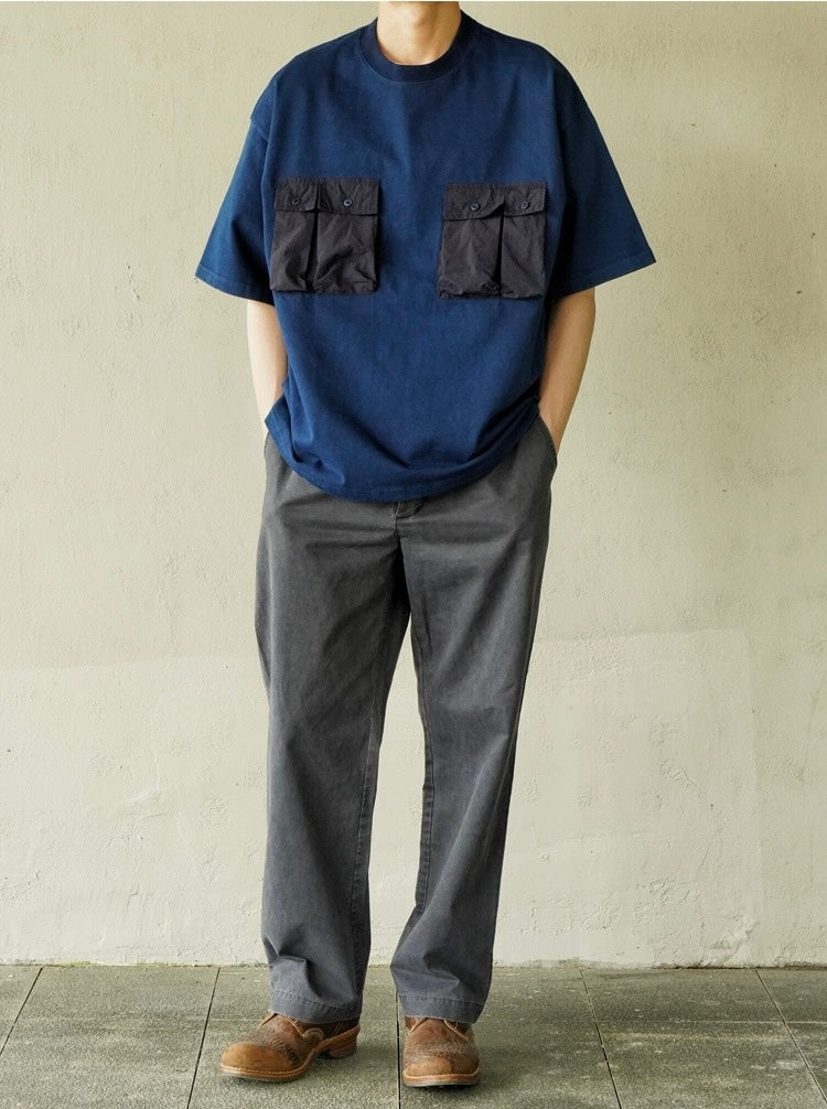 Indigo Dye Four Pockets T-Shirt