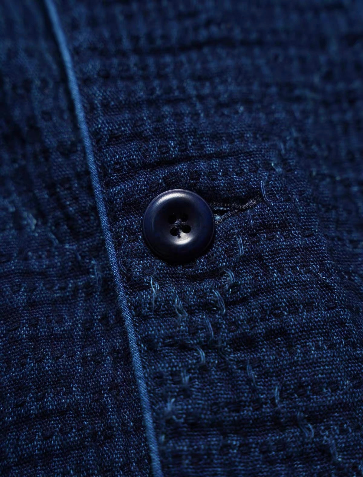Indigo Dye Textured Work Jacket