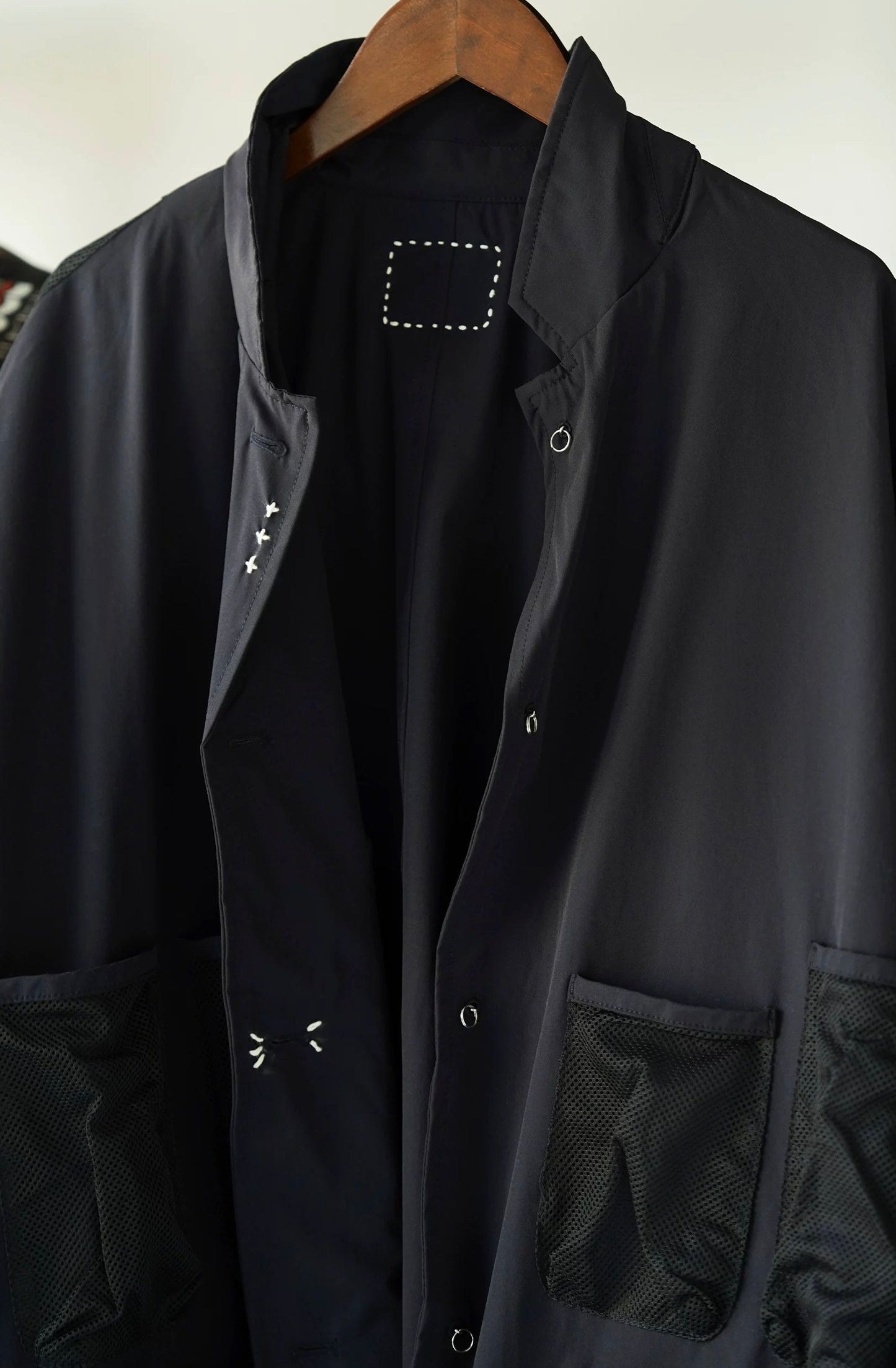 Dark Grey Water-Repellent Sashiko Blazer
