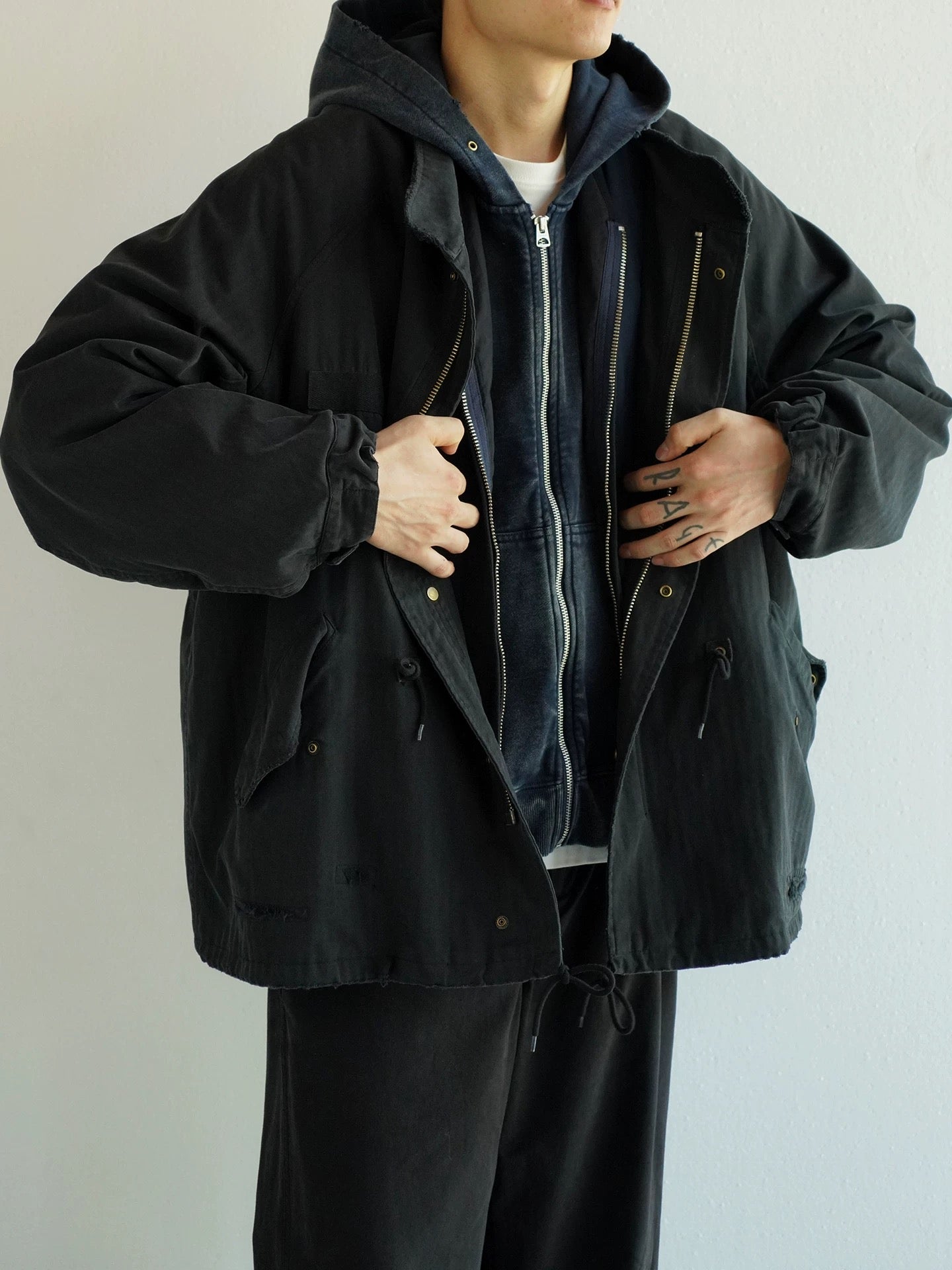 Mud Dye Distressed Short M65 Parka