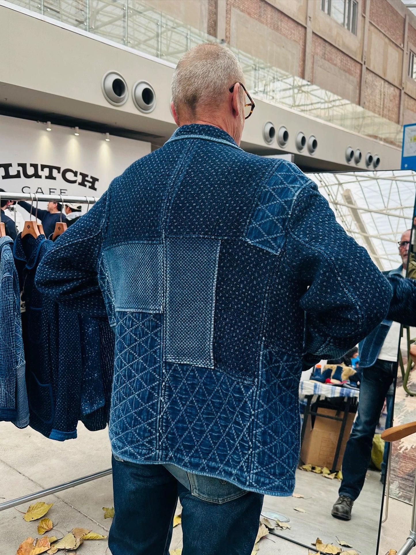 Indigo Dye Heavyweight Patchwork French Coat (5th Anniversary)
