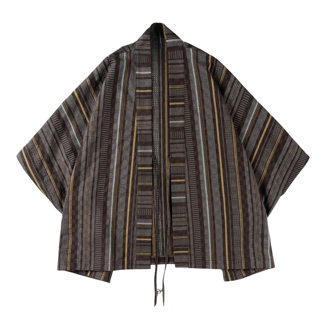 Mixed-Stripe Sashiko Hanten Jacket