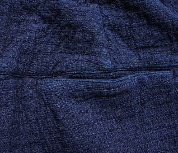 Indigo Dye Kendo Elastic Waist Shorts