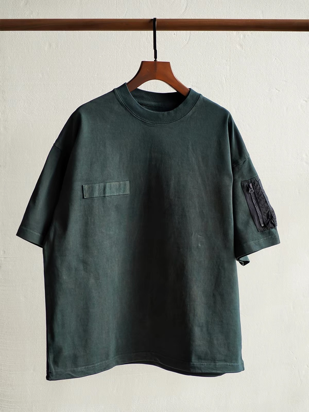 Botanical-Dyed Flight Pocket Heavyweight Tee - Ink Blue
