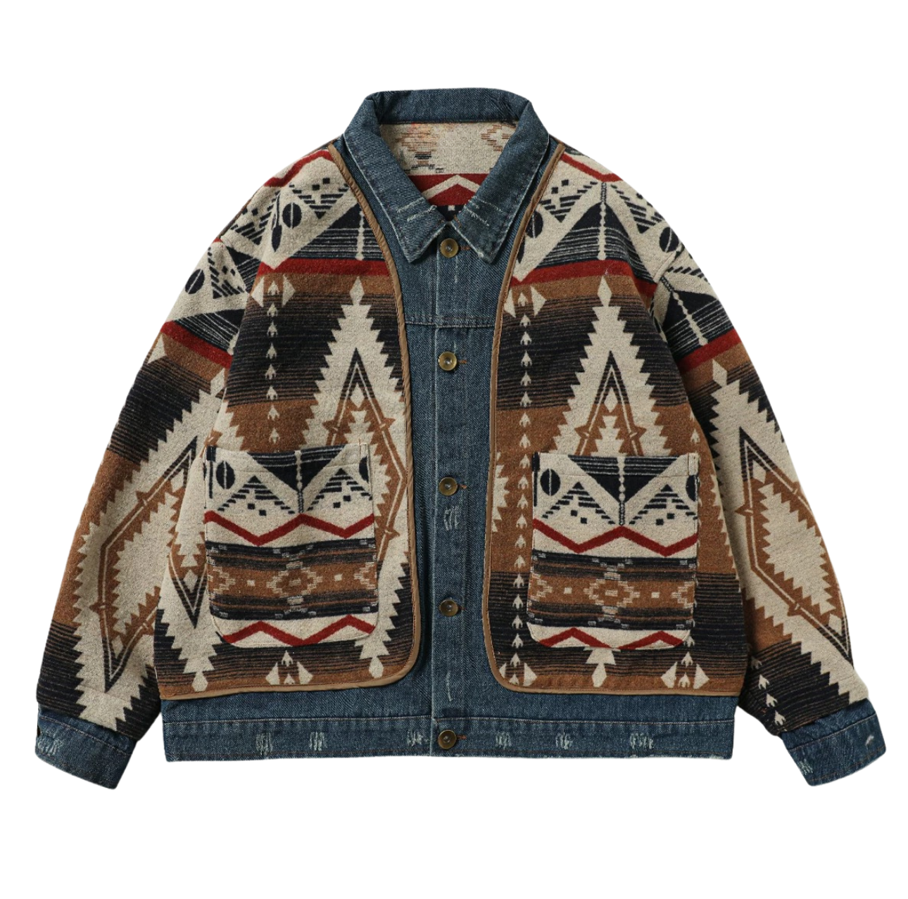 Patchwork Folk Denim Jacket
