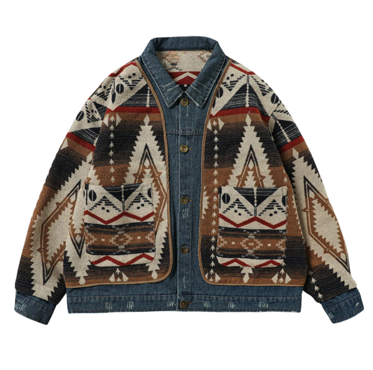 Patchwork Folk Denim Jacket