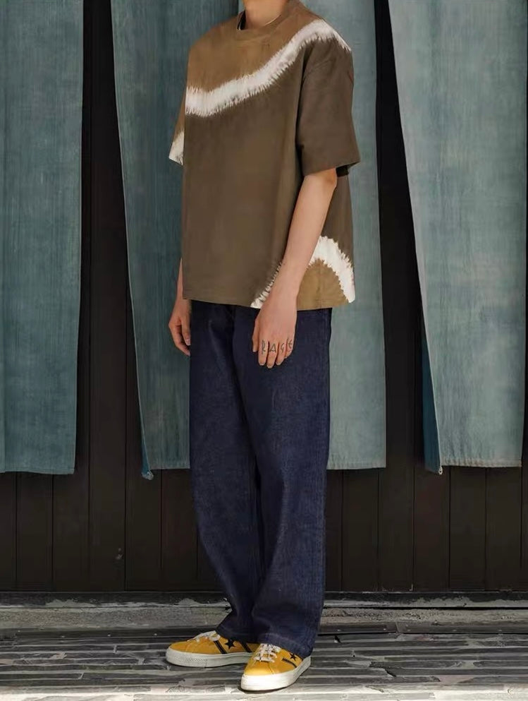 Shibori Wave Diagonal Tie Dye Tee