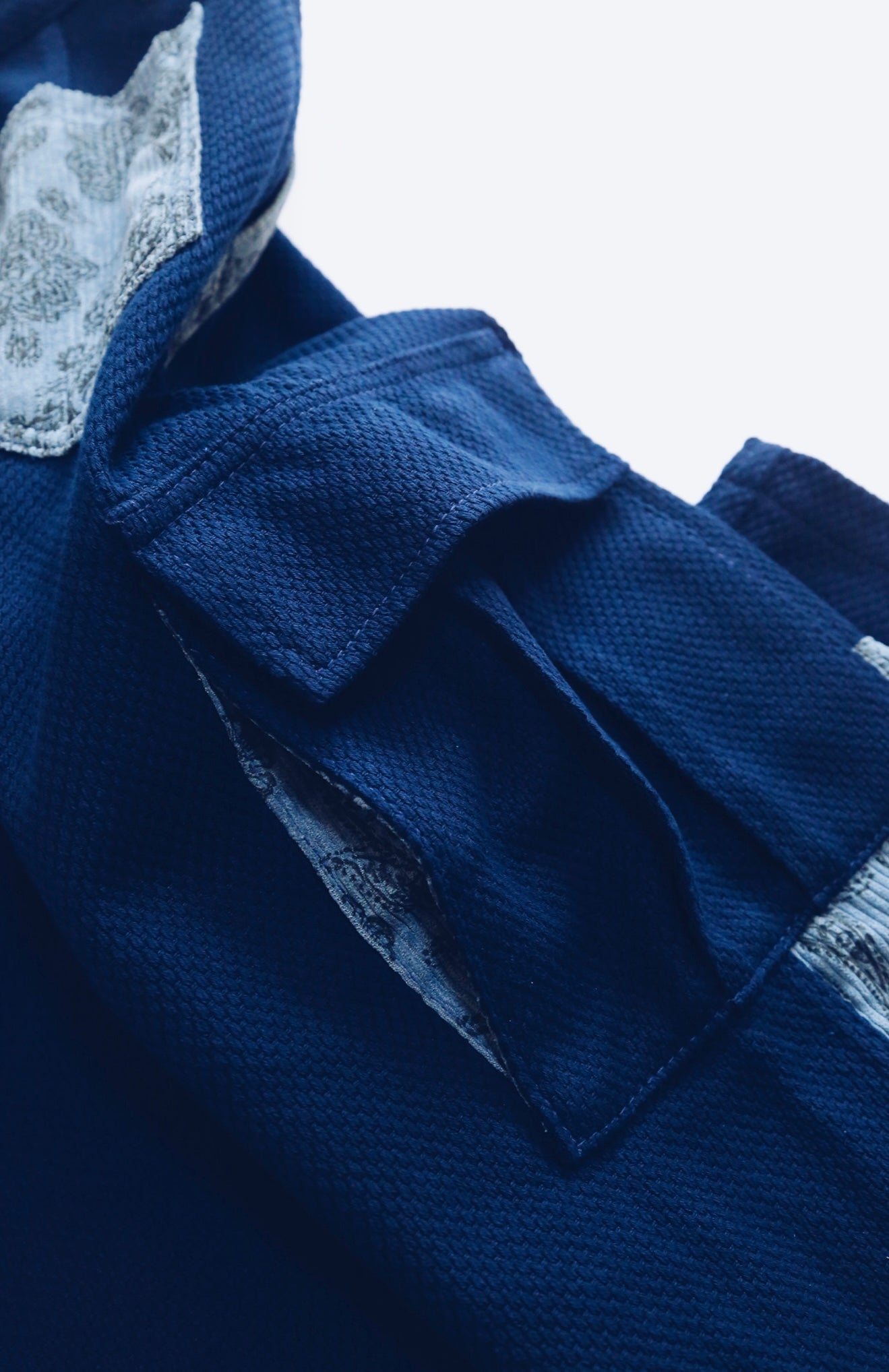 Indigo Dye Kendo Paisley Patchwork Pants