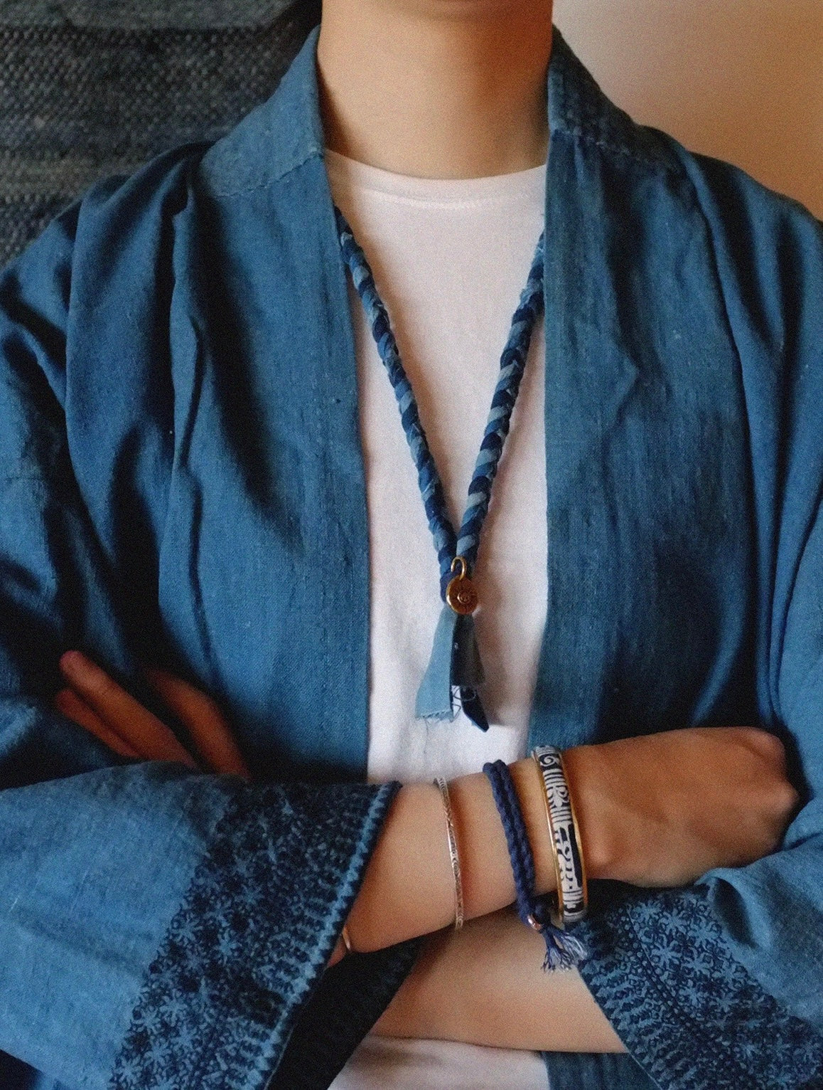 Indigo Dye Kofu Necklace