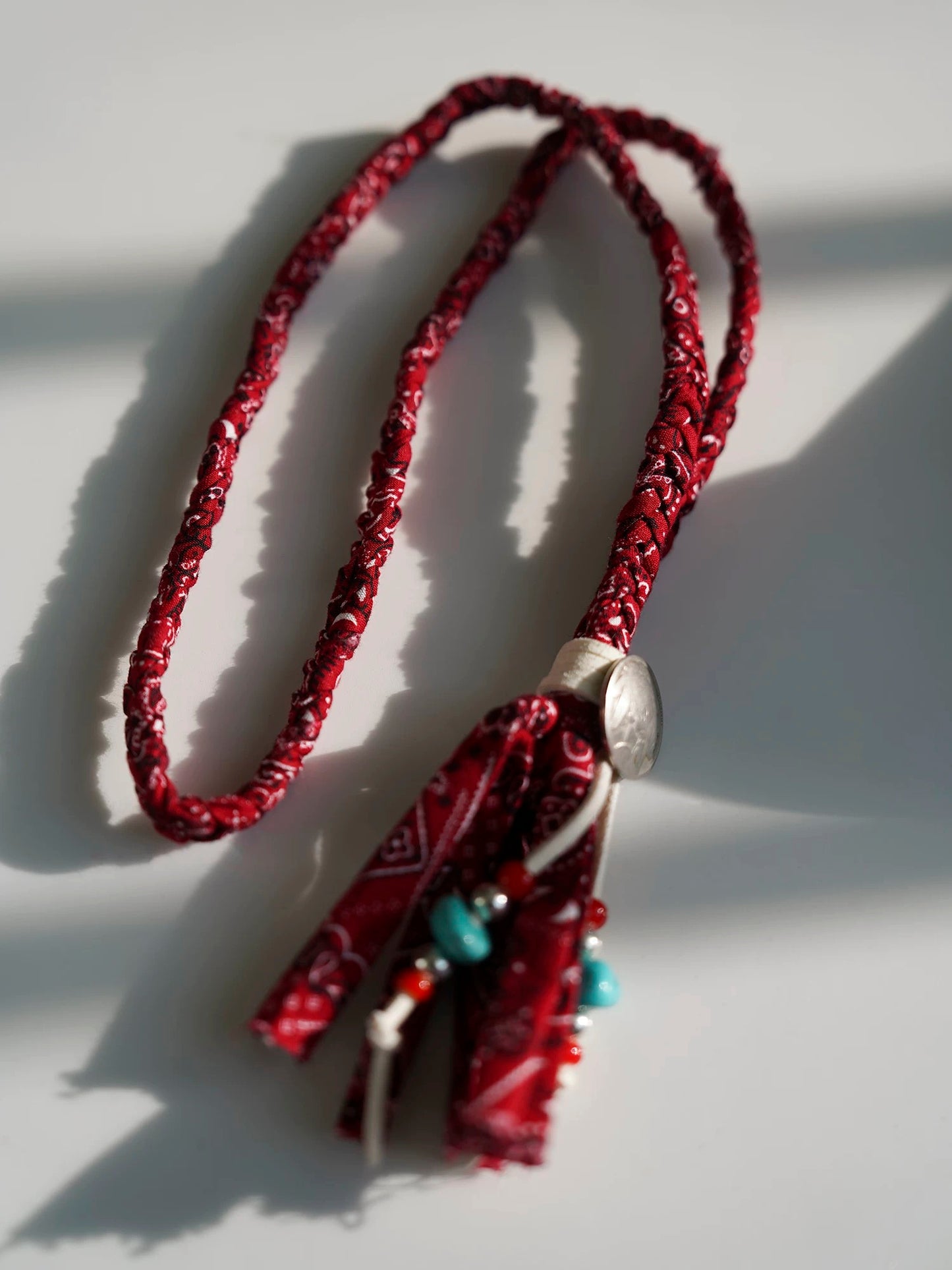Handwoven Bandana & Turquoise Necklace