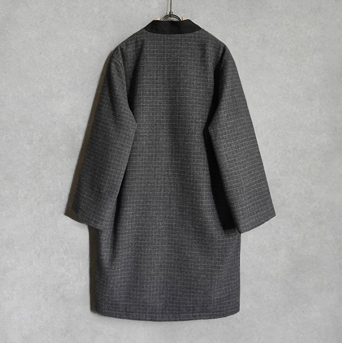 Checked Herringbone Noragi Coat