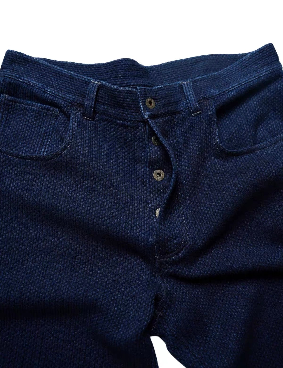 Indigo Dye Heavyweight Sashiko Straight Leg Pants