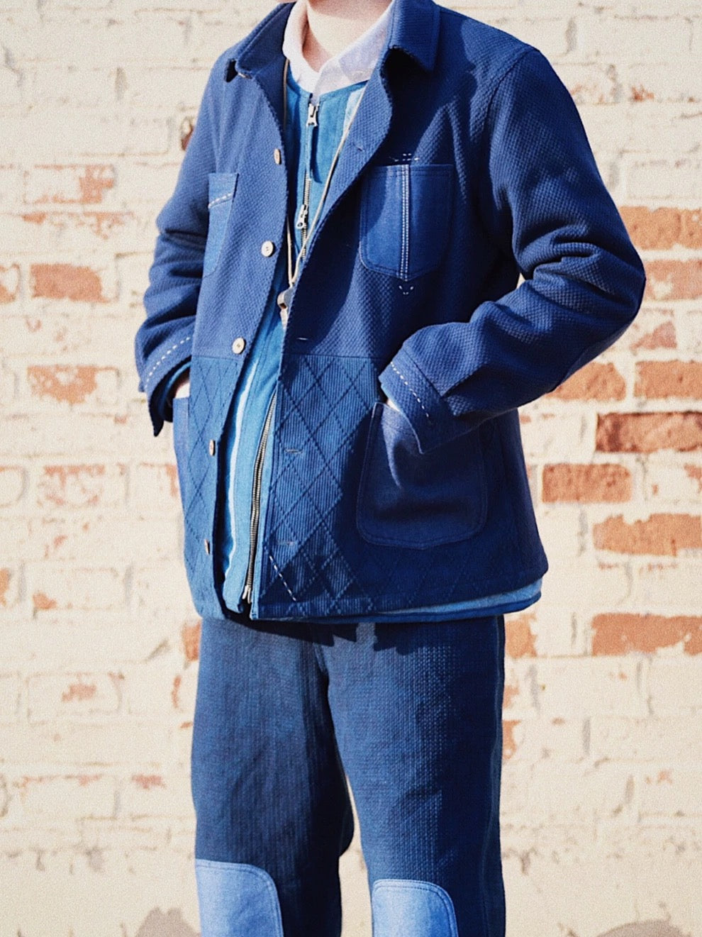 Indigo Dye Kendo 4-Pockets Coat