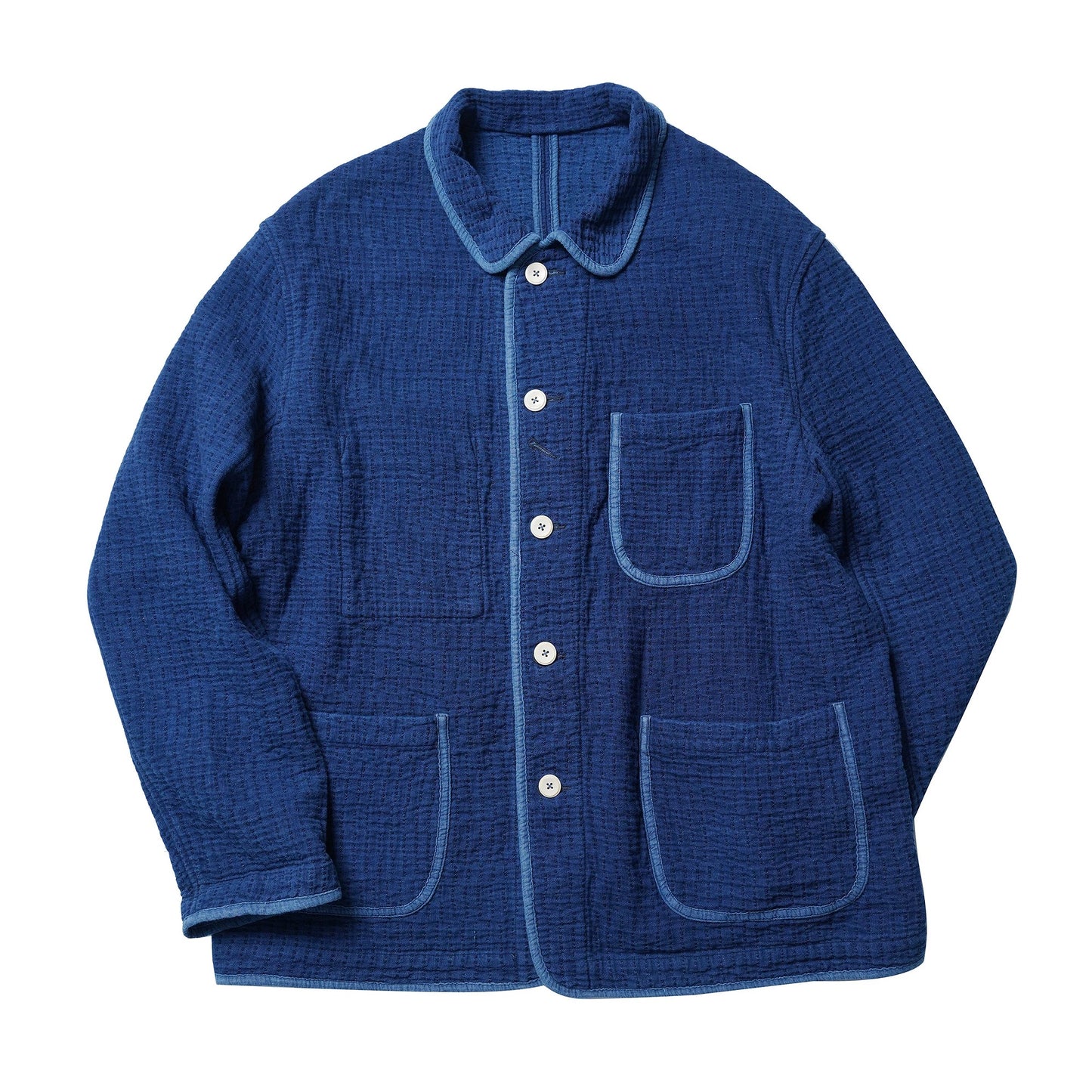 Indigo Dye Heavyweight Retro French Coat (Light Ver.)
