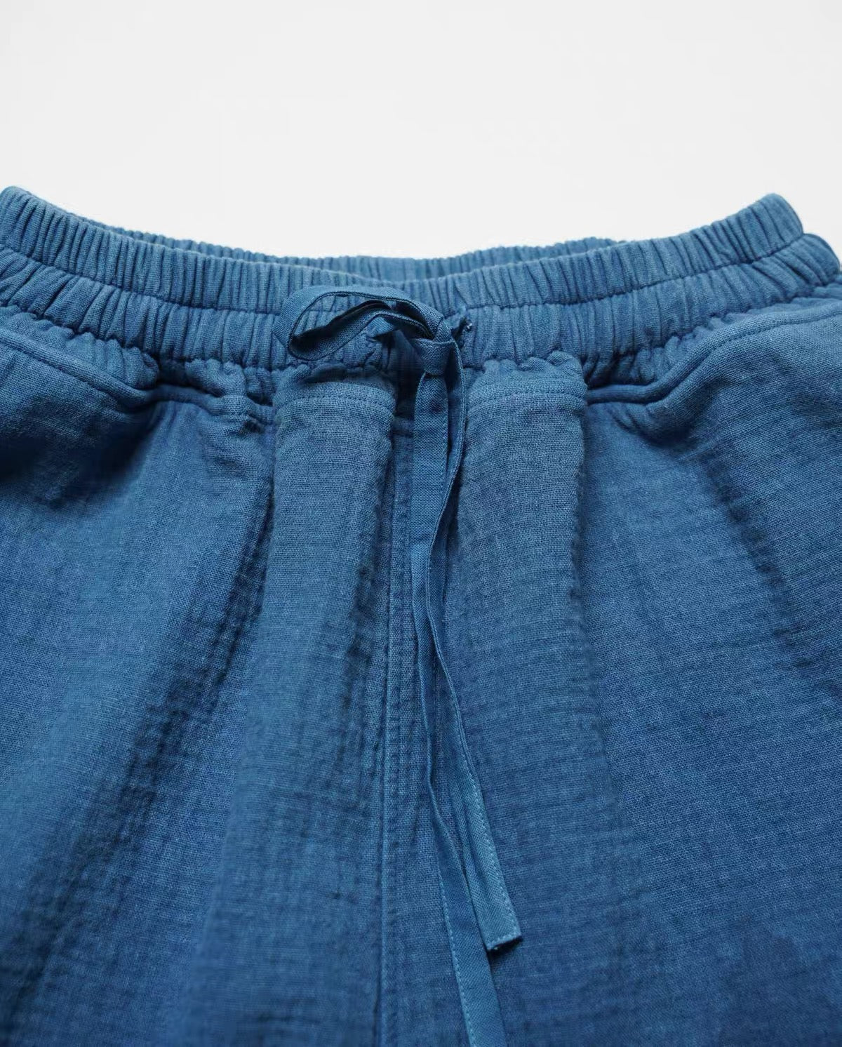 Hand-Dyed Indigo Double Gauze Easy Shorts