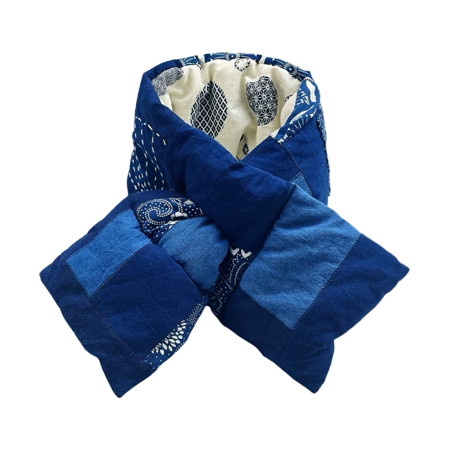 Indigo Dye Kofu Patchwork Wrap