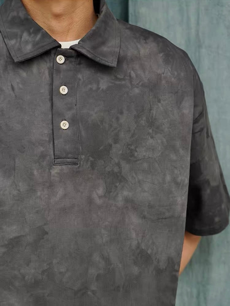Botanical Cloud-Dye Oversized Polo