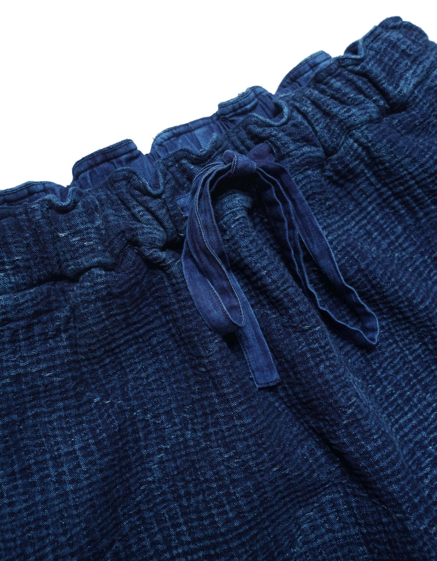 Indigo Dye Sashiko Carrot Tapered Pants