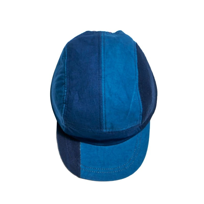 Indigo Dye 2-Tone Patchwork Baseball Cap