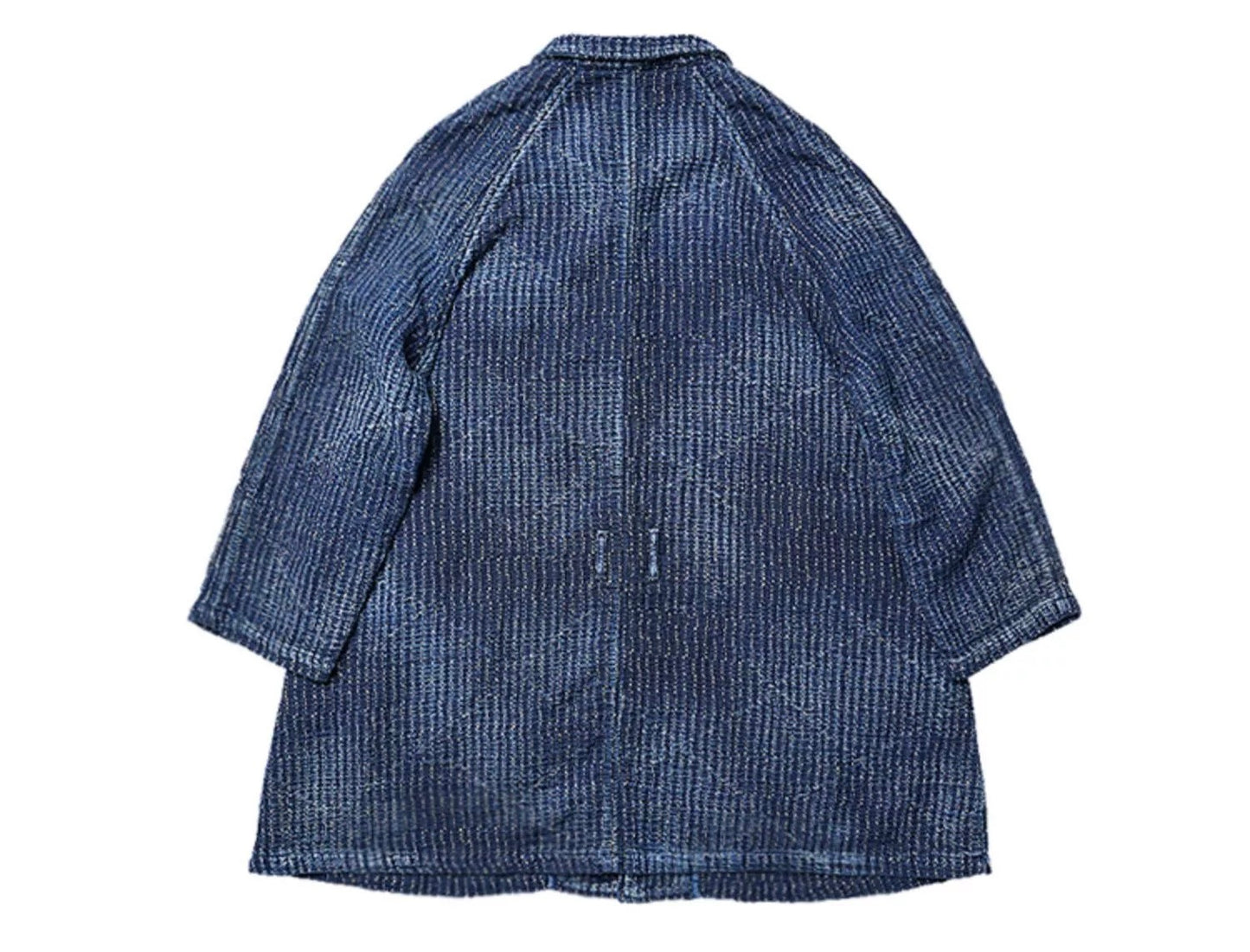 Dark Indigo Dye Sashiko Mid Long Coat