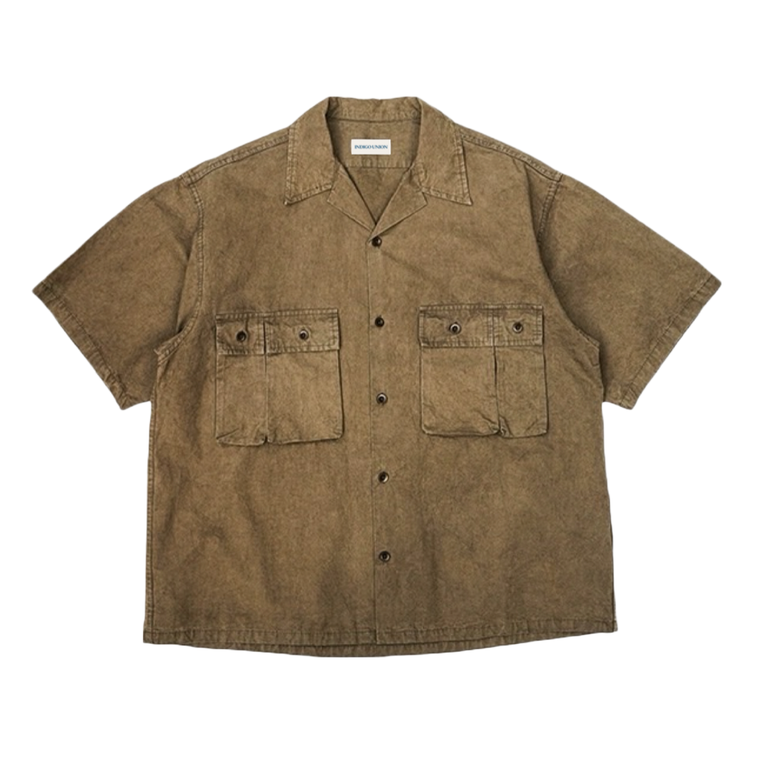 Walnut Shell Extract Dye Worker Aloha Shirt