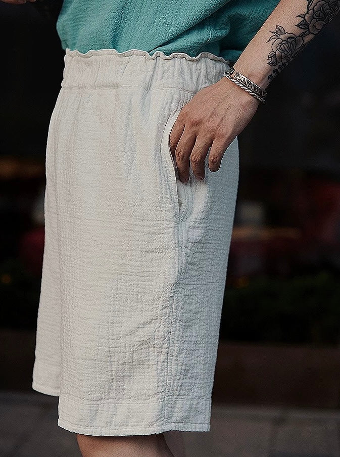 White Sashiko Gentle Shorts