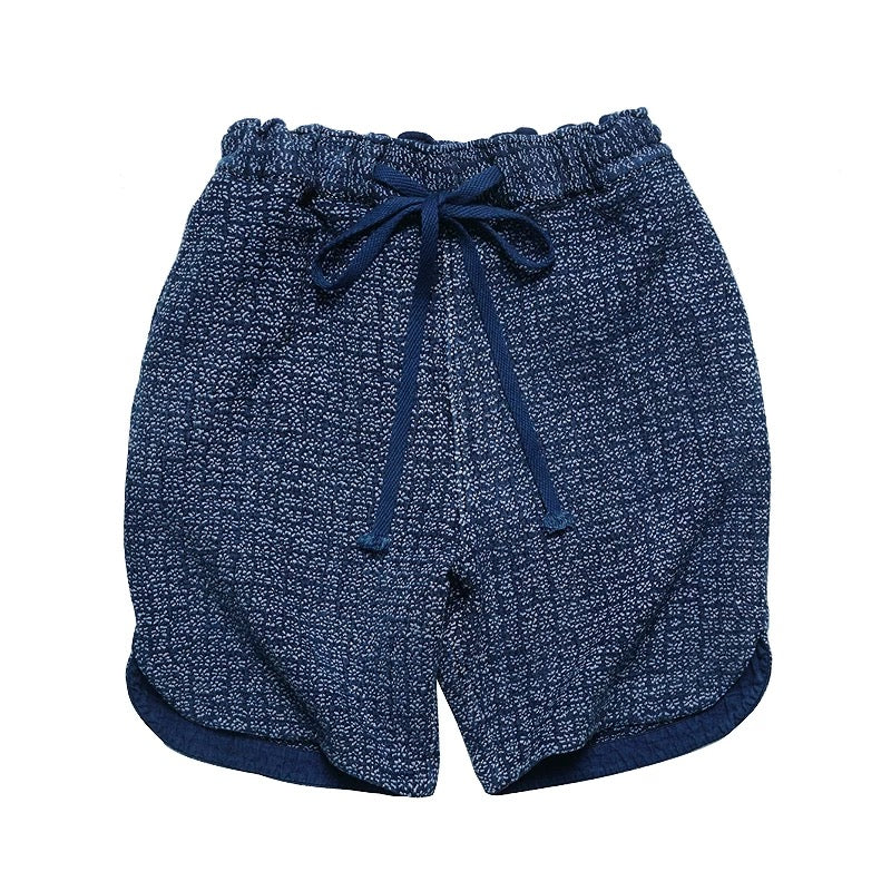 Indigo Dye Sashiko Sakura E-Waist Shorts