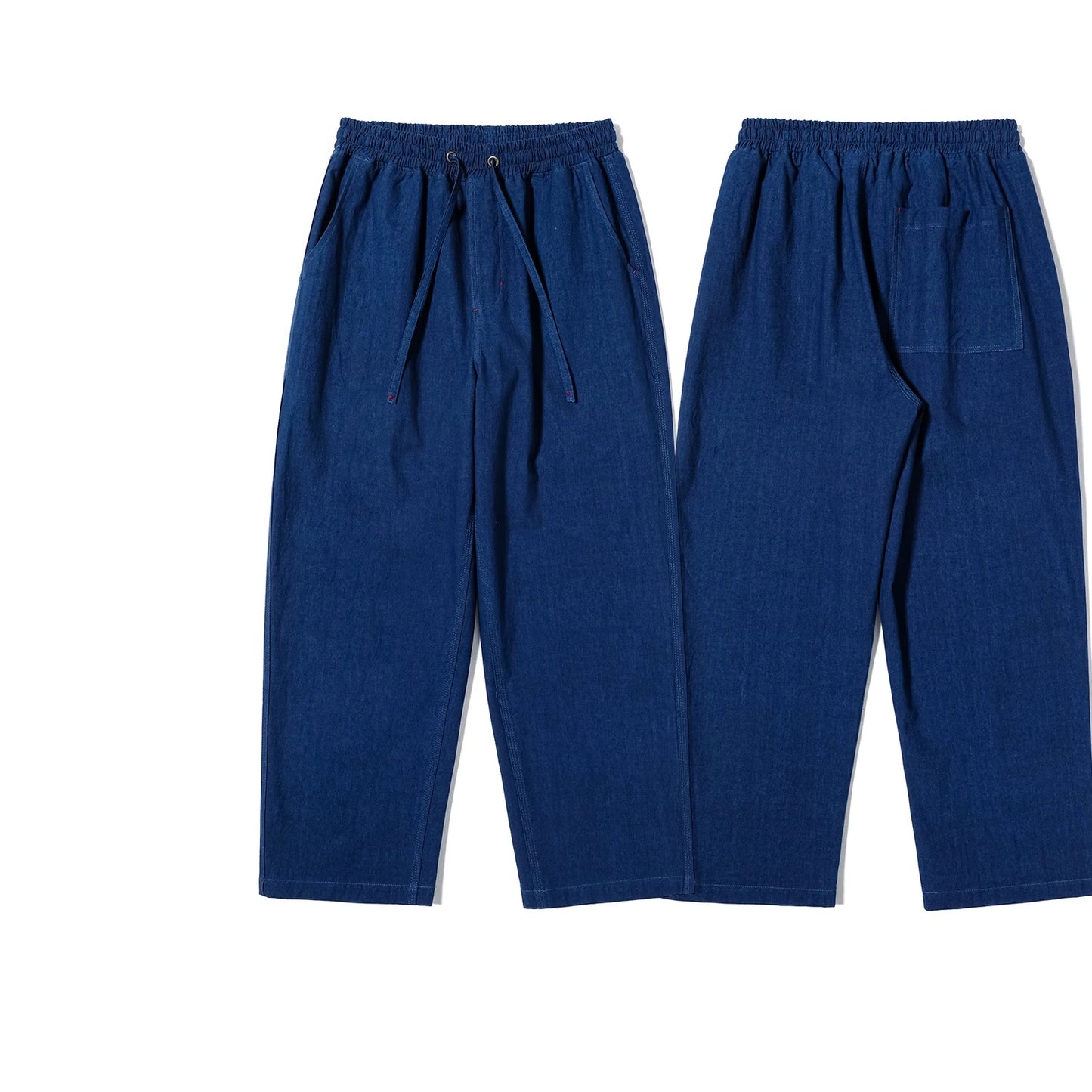 Indigo Dye Basic Kasuri Twill Pants