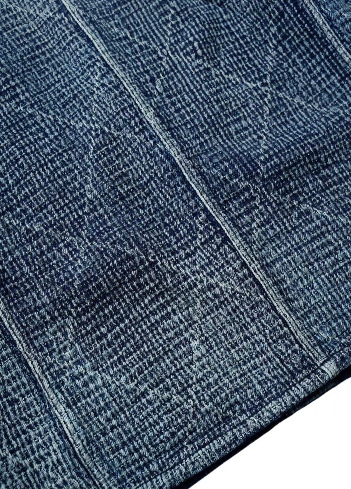Indigo Dye Stonewashed Sashiko French Work Jacket