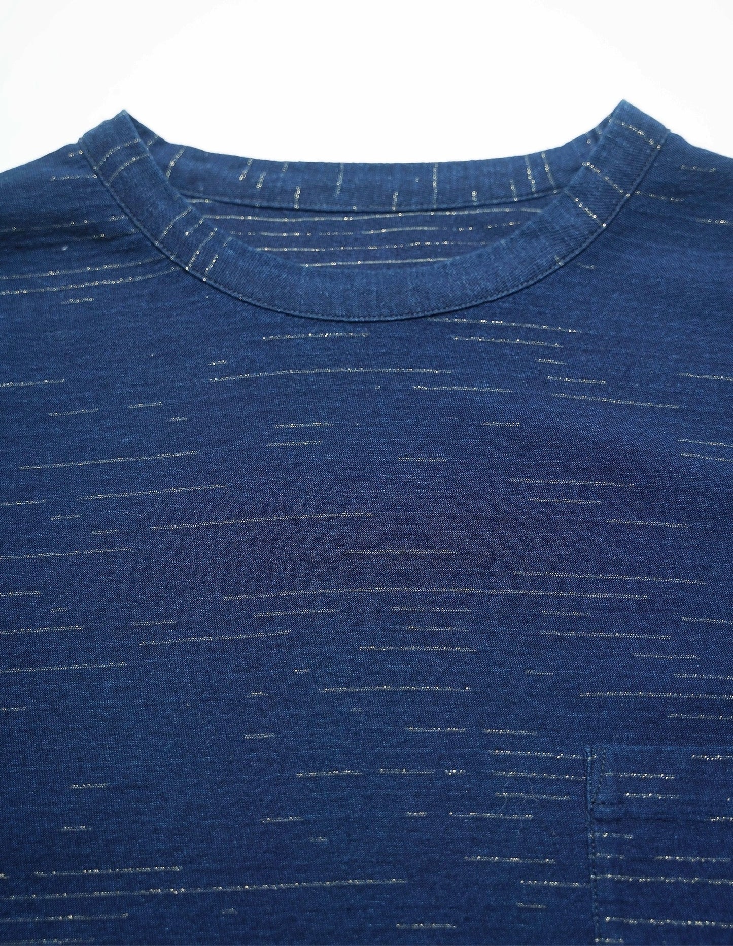 Indigo Dye Kasuri Pocket T-Shirt