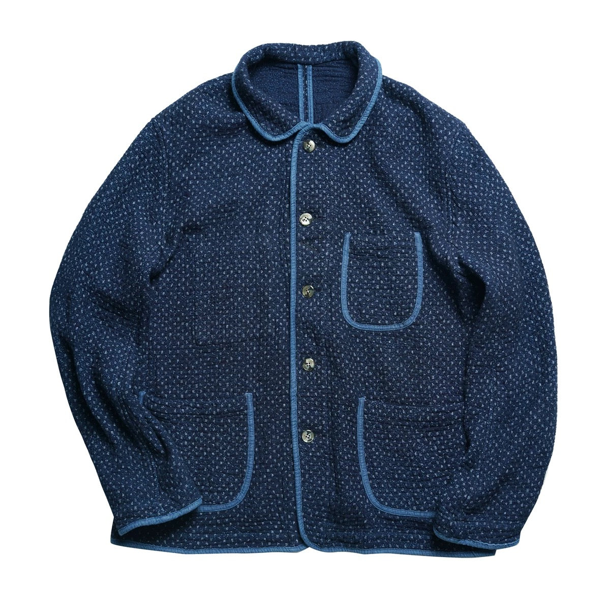 Indigo Dye Heavyweight Retro French Coat