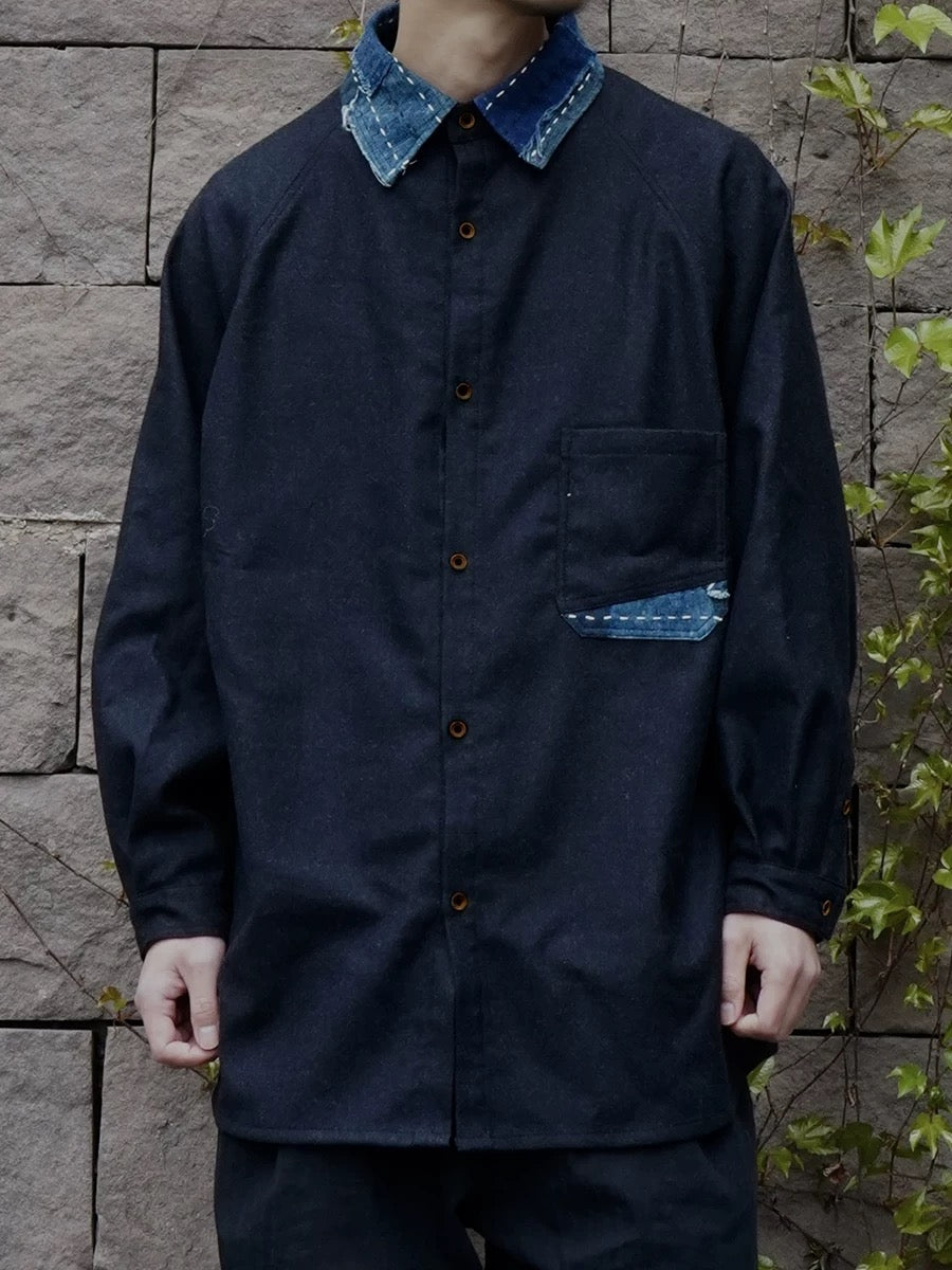 Woolen Patchwork Kofu Coat