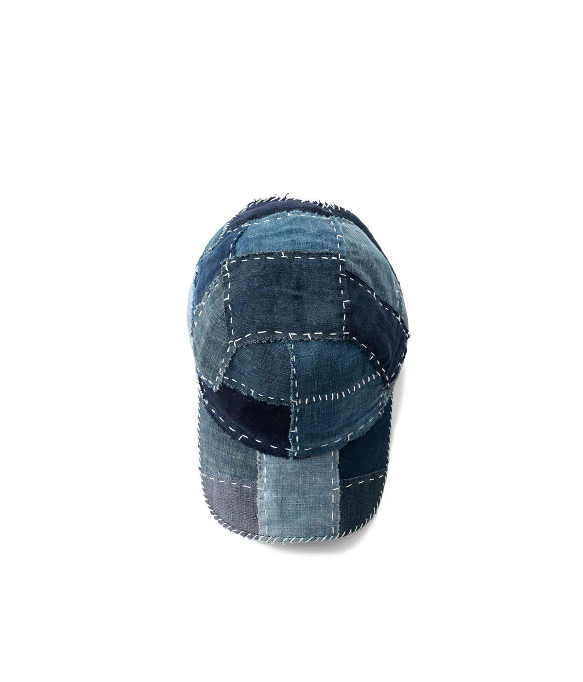 Indigo Dye Boro Sashiko Patchwork Cap