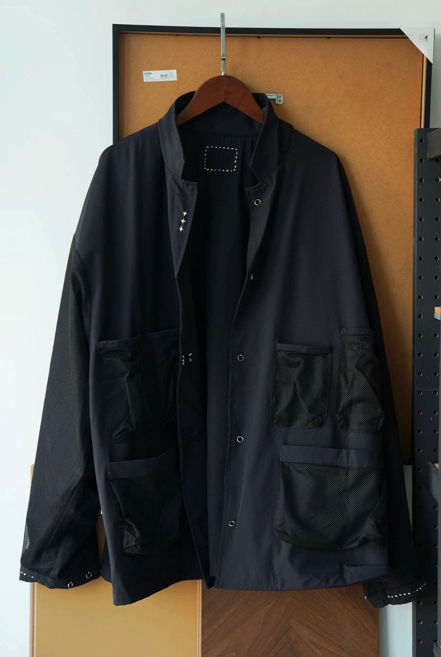 Black Water-Repellent Sashiko Blazer
